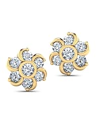 Diamond (2.24 Ct, GH-VVS), 18 Kt Yellow Gold Contemporary Seven-Stone Diamond Earrings.