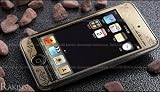 Apple iPhone 3G 24K Gold Plated Wood Pattern Steel Skin with LCD Screen Protection - Gold Vine