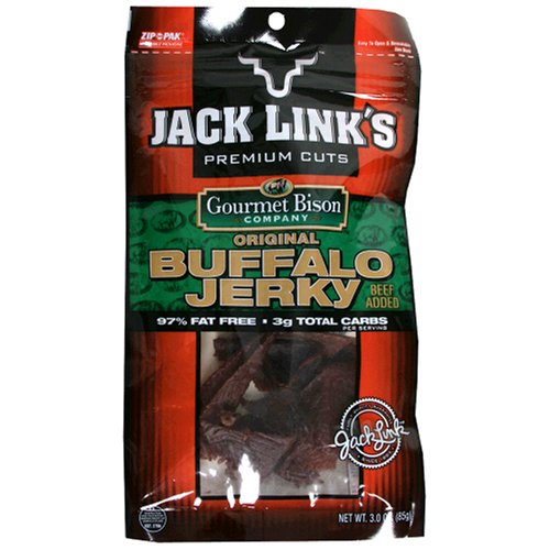 Jack Link's Buffalo Jerky, Original, 3-Ounce Packages (Pack of 6) by Jack Links