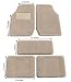 Eurow Tan Premium Plush Pile Carpet Floor Mat - 5 Piece