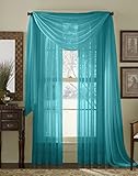84" Long Sheer Curtain Panel - Turquoise