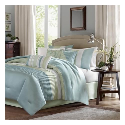 Madison Park Carter 7 Piece Comforter Set Green King