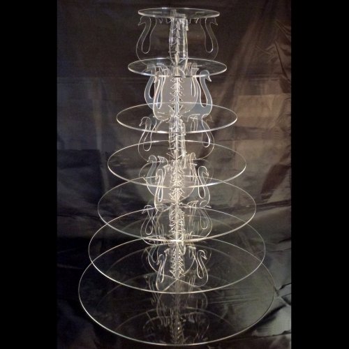 Seven Tier Round Acrylic Swan Wedding & Party Cake Stand 44cm 39cm 35cm 28cm 24cm 19cm 15cm (overall 31cm) (6inch 7.5 & 9 & 11 & Seven Tier Round Acrylic Swan Wedding & Party Cake Stand 44cm 39cm 35cm 28cm 24cm 19cm 15cm (overall 31cm) (6inch 7.5 & 9 & 11 &