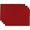 Now Designs Set of 4 Basic Placemats, Chili