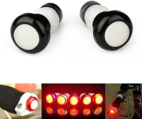 Safety Safe Cycling Mountain Bike Bicycle Turn Signal Handle Bar Handlebar End Plug LED light (Black)