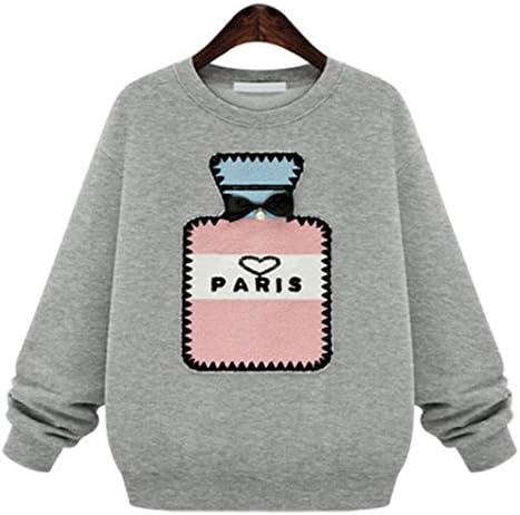 Blrose Bottle Patch Bow Sweatshirt(LightBlue)