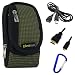 EveCase Travel Kit: Compact Zipper Case with Strap, USB Extension Cable (6 Feet), Micro HDMI Cable with Belt Clip for Cisco Flip Video UltraHD 3rd Generation(8GB/2 hr); Kodak PLAYFULL, PLAYFULL Waterproof Video Camera; Panasonic Lumix DMC-SZ9; Olympus TG-630 iHS, TG-620 iHS; Sony Cyber-shot TX30, WX300, WX80