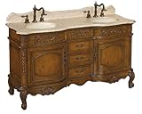 Belle Foret BF80048R Double Basin Bathroom Vanity, Antique Pine
