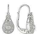 14K White Gold 1/4 ctw Diamond Tear Drop Earrings