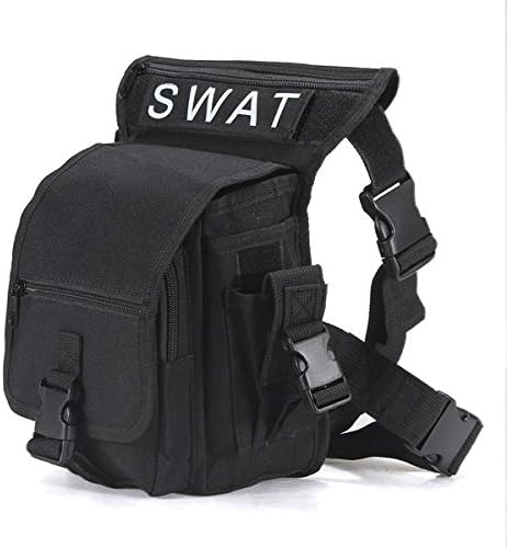 RooWill Drop Leg Bag Motorcycle Outdoor Bike Cycling Thigh Pack Waist Belt Tactical Bag Multi-purpose, Black