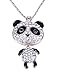 MBIGM Cute Full Diamonds Panda Pendant Necklace