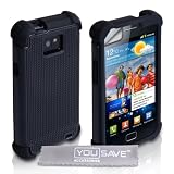 Yousave Accessories SA-EA01-Z326 Etui en silicone pour Samsung Galaxy S2 i9100 Noir + Film de protection d'�cran + Tissu de polissage micro fibre Grispar Yousave Accessories