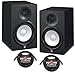 Yamaha HS7 Powered Studio Monitors Pair Black w/XLR Cables - Bundle
