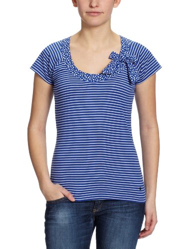 TOM TAILOR Damen T-Shirt, 10227080070/lovely AOP mix tee, Gr. 38 (M), Blau (6392) Preisvergleich