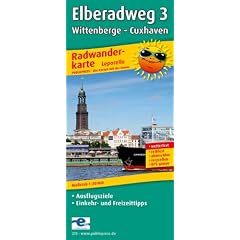 Radwanderkarte Elberadweg 3 Wittenberge-Cuxhaven: Mit Ausflugszielen, Einkehr- und Freizeittipps. 1:50000