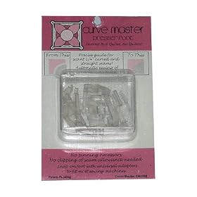 Curve Master Presser Foot - plastic snap on foot with universal adapters fits most sewing machines