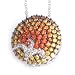 14K Yellow/Orange Sapphire & Diamond Sunrise Pendant