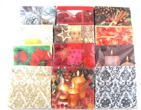 Jet Papier Ti-Flair Luncheon Napkins Lot (53)-20 Packs Christmas 1060 Total