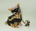 Jeweled Yorkie Yorkshire Terrier Dog Hinged Trinket Box w Pendant on Necklace