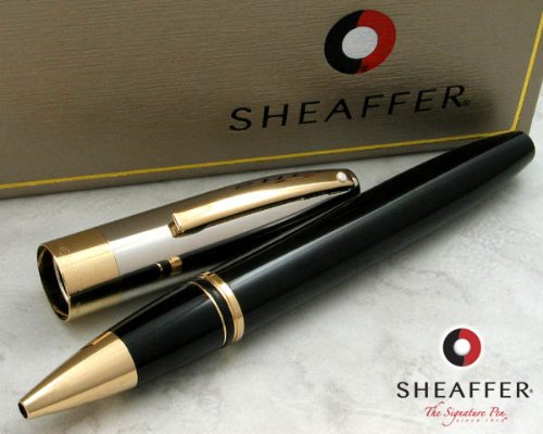 Sheaffer Legacy Heritage Roller Ball, Black Onyx Lacquer Finish with Chased Palladium Plate Cap and 22K Gold Plate Trim SH/9030-1