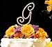 Full Crystal Rhinestone Monogram Cake Topper Gold Initial Cake Letter