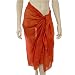 Sarong Pareo Wrap, Rust Colored Paisley Lotus Flower Sheer Lightweight Cotton Print