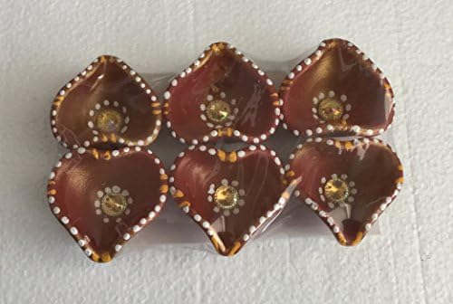 Designer Diwali Diyas - Set of 6 Beautifully Decorated Fancy Diyas