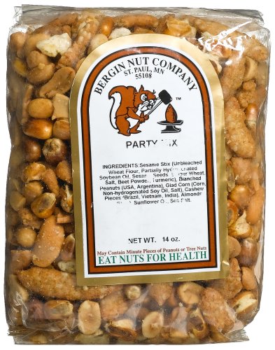 Bergin Nut Company Party Mix, 14-Ounce Bags (Pack of 4)
