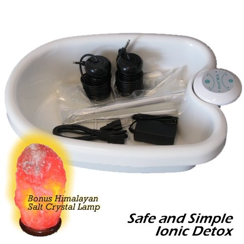 Simple Ionic Detox Foot Bath System with Liners and Himalayan Salt Lamp
