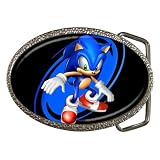 Belt Buckle of Sonic the Hedgehog on Blue Swirl