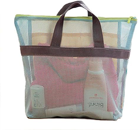 LOVEHOS Mesh Handy Pouch Travel Toiletry Organizer Bath Pouch Beach Bag (Blue)