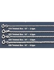 Silverflake -022 T Box - Sterling Silver Twisted Box Chain 1.2mm