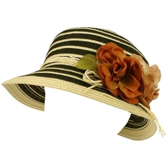 Upf 50+ Summer Floral Cloche Bell Bucket Packable Sun Hat Cap Shimmer Gold Black