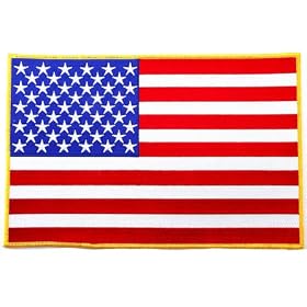 Large American Flag Embroidered Patch USA United States of America Iron-On Patriotic Emblem