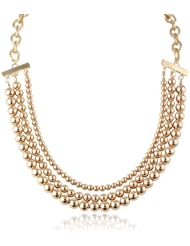 Gold-Tone 3-Strand Beaded Necklace, 25"