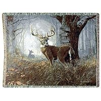 Impending Buck Challenge Deluxe Full-Size Tapestry Blanket Throw