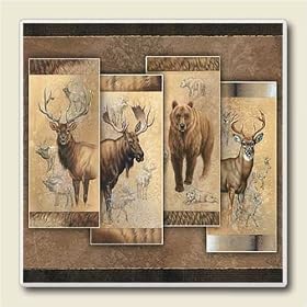 Click here to buy AbsorbaStone Coaster set~ Bear,Deer,Elk,Moose N. Ameerican Collection picture ~4 Tile... by Artworks Home Accents.