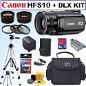 Canon VIXIA HFS10 HD Dual Flash Memory Camcorder + Deluxe Value Accessory Kit