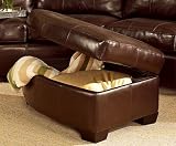 Jade Media Sectional Ottoman Dark Brown Leather
