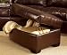 Jade Media Sectional Ottoman Dark Brown Leather