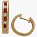 10 Karat Yellow Gold Ruby Gemstone & Diamond Huggy Earrings