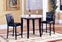 3 Pc Ivory Marble Top Counter Height Bar Set, Table with 2 Stools