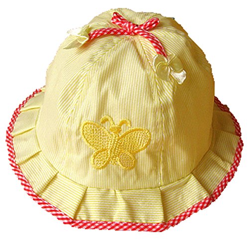 Pusheng Girls Infant Butterfly Bowknot Sun Hat Toddler Bucket Cap