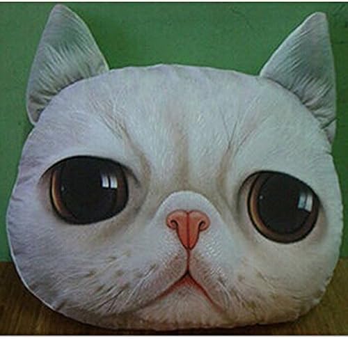 TOPBY Adorable Meow Stuffed Cuddle Pillow Cushion Plush Toy for Car Sofa Chair Bed Decor,White