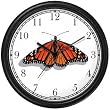 Orange - Monarch Butterfly - Butterfly Animal Wall Clock by WatchBuddy Timepieces (White Frame)