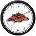 Orange - Monarch Butterfly - Butterfly Animal Wall Clock by WatchBuddy Timepieces (Hunter Green Frame)
