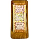 Maui Tropical Soaps Traditional Hawaiin Soap 3 Bar Gift Set On Monkey Pod Tray, 20-Ounce
