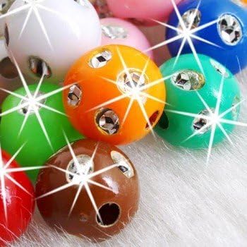 200 8mm round plastic beads multi color Rhinestone Crafts
