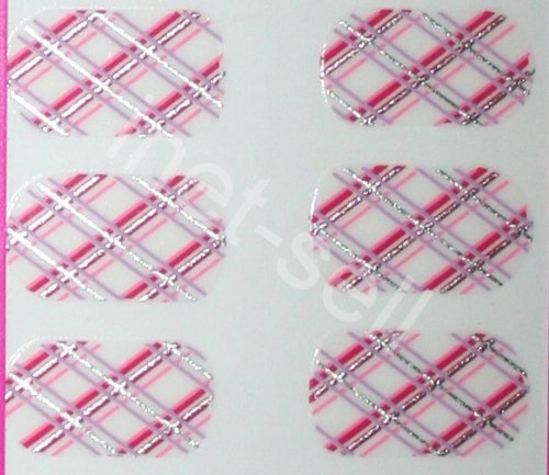 Titania Nagel Sticker Folien silber-wei&szlig;-pink KARO for Girls Preisvergleich