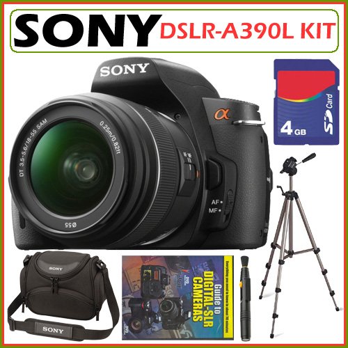 Sony DSLR Alpha DSLR-A390L 14.2MP Digital Camera & 18-55 Lens + 4GB Kit